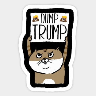 Dump Trump Poop Emoji Protesting Cat Gift Sticker